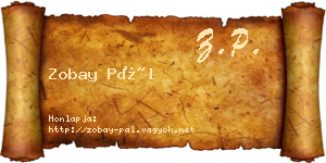 Zobay Pál névjegykártya
